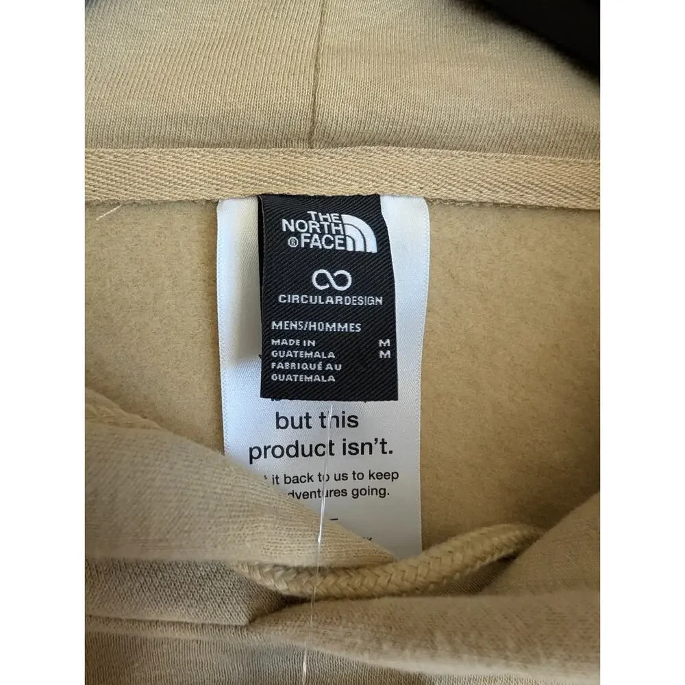 The North Face Hoodie Mens Medium Tan Fleece Lined Regular Fit Long Sleeve NWT